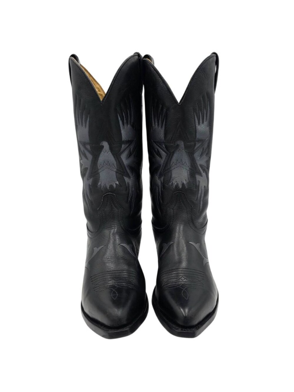 Boulet Mens Size 9.5EE Wide Black Silver Leather Cowboy Western Boots Canada CBC - Picture 3 of 16